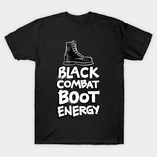 Black Combat Boots T-Shirt by polliadesign